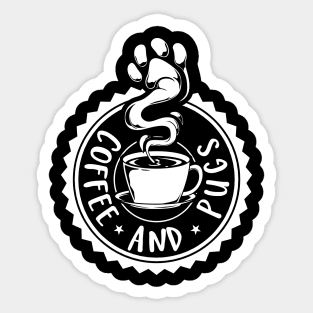 Coffee and Pugs - Pug Sticker